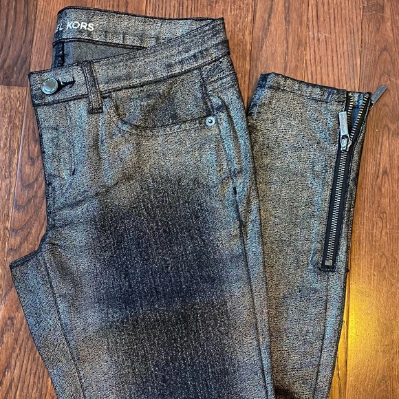 MICHAEL KORS METALLIC WASH JEANS - Picture 1 of 9
